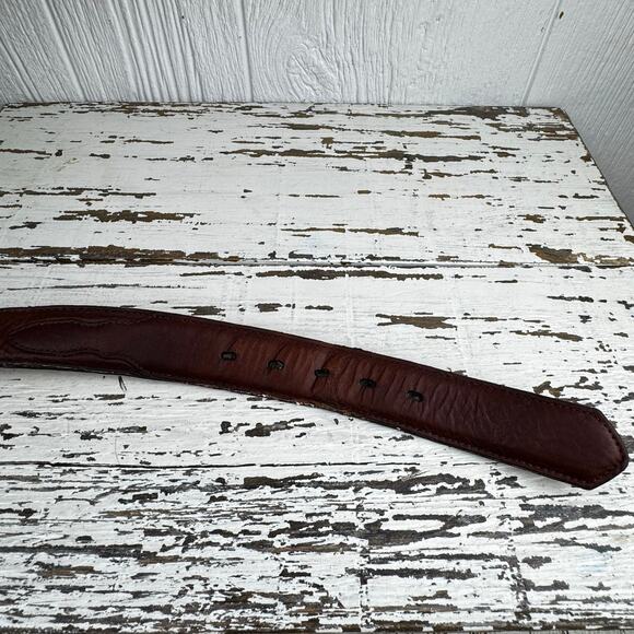 3D Belt Company Brown Genuine Leather Belt Made in Dominican Republic Size 44 - Picture 3 of 16